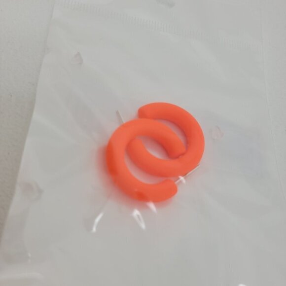 Neon Small Semi Hoop Earrings Orange - Picture 2 of 2